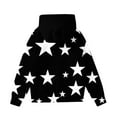 thumbnail image 4 of Htigea Cute Ears Hoodies for Women Star Print Long Sleeve Drawstring Hooded Sweatshirts Casual Loose Fit Pullover Tops Black XL, 4 of 5