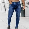 thumbnail image 2 of KONDYS Men Jeans Skinny Stretch Denim Pants Tapered Jeans Pants Trousers Stylish Bottoms, 2 of 3