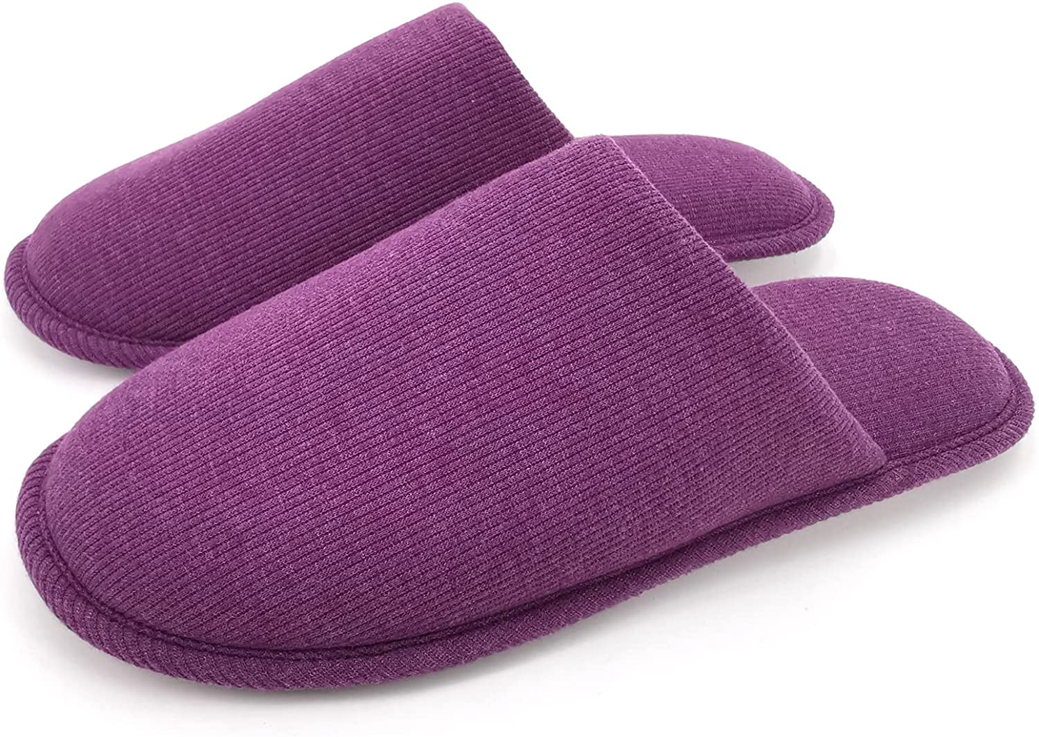 ofoot Womens Cotton Non Slip House Slippers,Cozy Memory Foam Washable for Summer Bedroom,Rubber Sole 