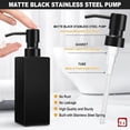 thumbnail image 4 of Black Soap Dispenser Bathroom, Glass Hand Soap Dispenser with Stainless  Pump, 12 fl oz/350ml Refillable Dish Dispensers for Kitchen, Modern Liquid  Bottles for Bathroom Countertop, 4 of 7