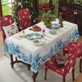 thumbnail image 5 of Rectangle Tablecloth,Santa Claus,Snowman,Christmas Tree Design,Wavy Edge Waterproof Polyester Table Cover for Party,Kitchen Decor,60×84 Inch, 5 of 7