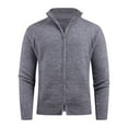 thumbnail image 1 of fheaev Sweater for Men Fall Soft Classic Pullover Top Men'S Solid Color Long Sleeved Stand Up Collar Double Zipper Cardigan Knitted Sweater Jacket, 1 of 8