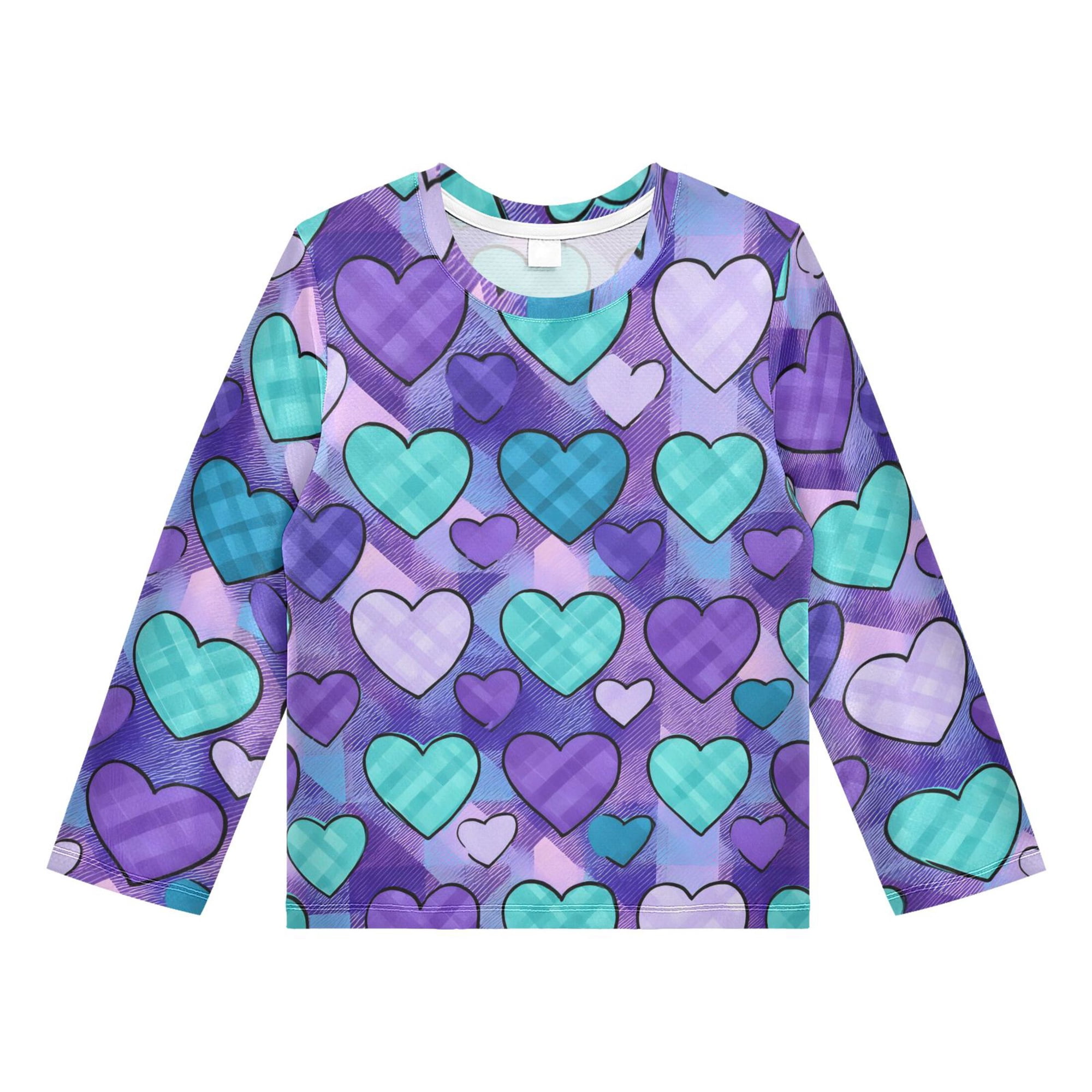 Heart Shaped Grid Pattern Boys Rash Guard Shirts UPF 50 Plus Sun Protection Short Sleeve Swim Tees 4T