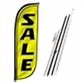 thumbnail image 3 of LookOurWay Feather Flag Pole Kit - 7 Feet Tall Advertising Banner with Fiberglass Pole Set and Ground Spike for Business Promotion - Sale Flags - Sale Yellow, 3 of 4