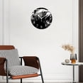 thumbnail image 3 of 12 Inch Wall Clock Battery Operated Silent Clock Decorative for Office, Kitchen, Outdoor, Living Room，Black and White Linear Draw Bear Cute Design, 3 of 4