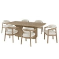 thumbnail image 3 of Christopher Knight Home 7-Piece Modern Dining Set, 84" Rectangular Dining Table with 6 Chairs, Beige Cushions, 3 of 13