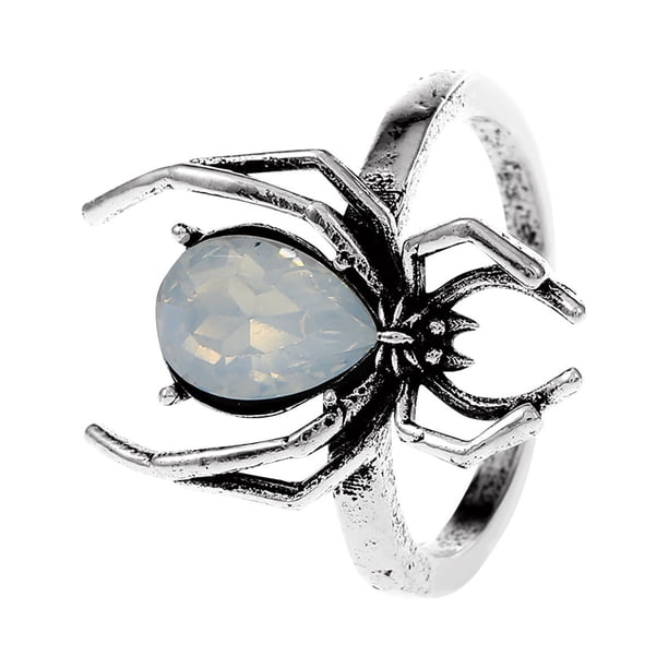 Anillo negro unisex de moda retro, metal, geométrico antiguo, anillo abierto para el dedo índice, Halloween