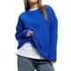 thumbnail image 3 of Suéter de Cuello Redondo para Mujer, Suéter de Punto Holgado e Informal de Larga para Otoño e Invierno. Azul L, 3 of 10
