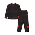 thumbnail image 2 of Goofa Cardiogram and Heart Printed Women’s 2 Piece Pajama Set Super,Pajamas Women's Long Sleeve Sleepwear Soft Button Down Loungewear Pjs Lounge Set Nightwear-Small, 2 of 9