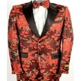 thumbnail image 3 of Mens 2 Button Red & Gold Floral Paisley Tuxedo By Alberto Nardoni Brand Designer, 3 of 3