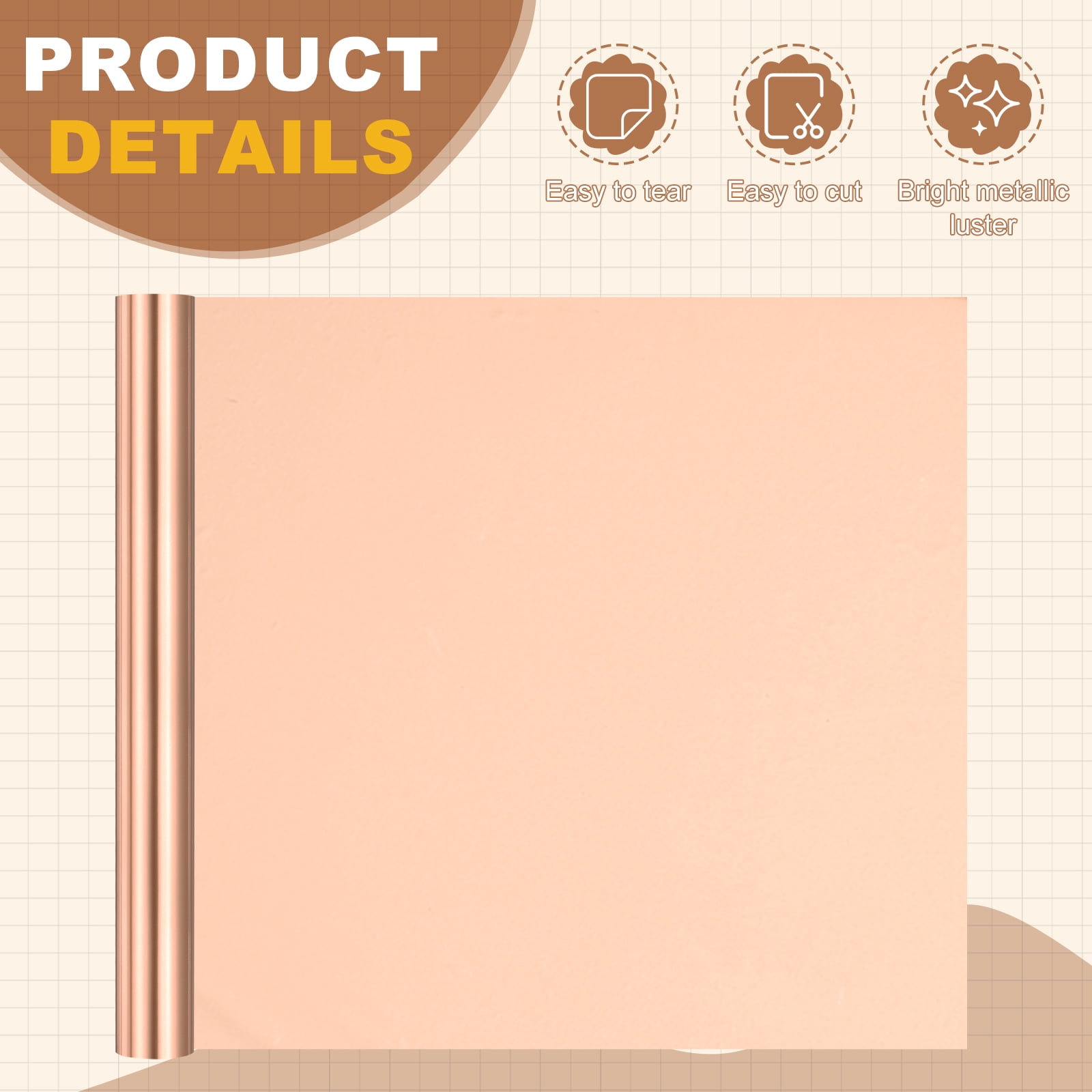 Uxcell Heat Foil Transfer Paper Roll, 12.6 in x 32.8 ft Heat Activated Foil Sheets Toner Reactive Laminator Laser Printer Hot Stamping Sheet for DIY Card Scrapbooking, Dark Rose Gold