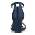 thumbnail image 2 of BLISSFUL STEP Women's Shoes Ankle Strap Buckle Block Heel Sandals Navy Blue 8, 2 of 8