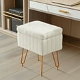 thumbnail image 5 of Gianna Stool Chair with Storage Space,with Non-Slip Feet, for Dressing Room, Bedroom, White, 5 of 6