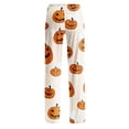 thumbnail image 5 of Bexdxz Halloween Pajama Pants Women Cute Funny Pumpkin Print Pajamas Casual Elastic Waist Pants Fall Pajamas Orange#1 M, 5 of 9