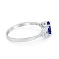 thumbnail image 2 of Art Deco Oval Marquise Ring Blue Sapphire CZ 925 Sterling Silver Size 6, 2 of 4