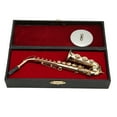 thumbnail image 1 of Alto Saxophone Model, Brass Miniature Saxophone Decoration with Storage Box Stand for Adult for Birthday, 1 of 7