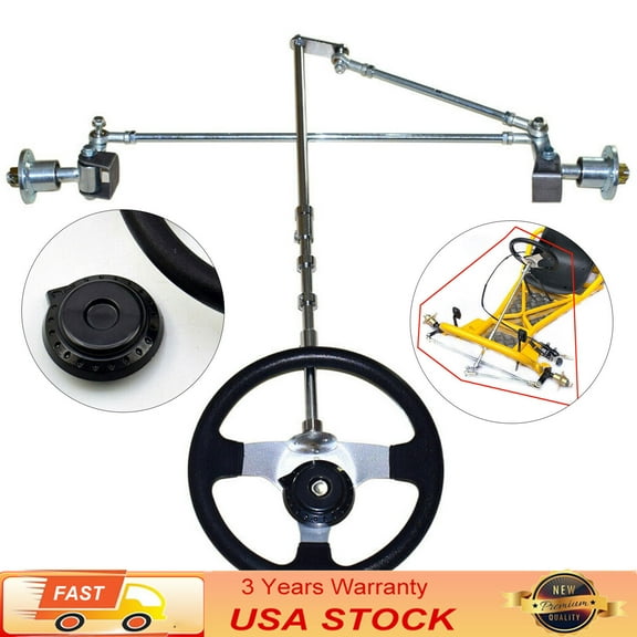 For ATV Go Kart Quad Cart Steering Wheel Gear Rack Shaft Tie Rod Kit Assembly