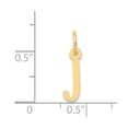 thumbnail image 2 of 14k Yellow Gold Small Slanted Block Initial J Charm - .2 Grams - Measures 16.9x4.9mm, 2 of 2