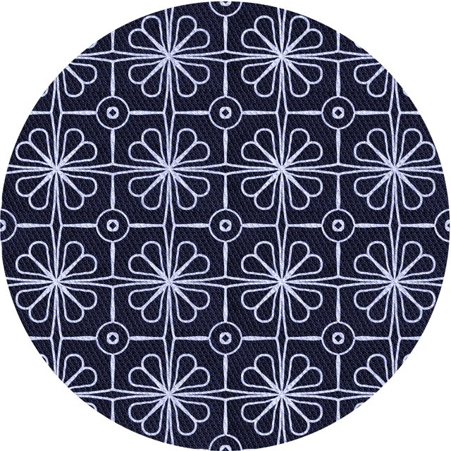 Ahgly Company Machine Washable Indoor Round Transitional Periwinkle Purple Area Rugs, 3' Round
