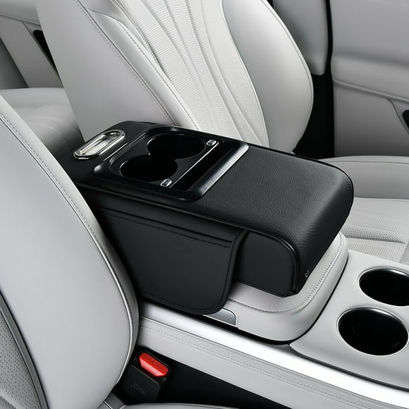 Organisateur d'Accoudoir de Voiture avec Ports de Recharge USB Type-C, Coussin Ergonomique en Cuir pour Soutien d'Accoudoir de Voiture Installation Sans Outils, Organisateur Portable pour Console Centrale pour Voiture Camion VUS Nettoyage Facile