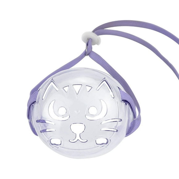 savreitly Cat Muzzle Set Mesh Breathable Cat Muzzle Comfortable Safety Pet Muzzle M purple L