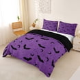 thumbnail image 2 of Homewish Halloween Bat Duvet Cover Queen,Crescent Pattern Queen Bedding,Lavender Purple Black,Black Reversible,3 Pieces,1 Duvet Cover and 2 Pillowcases, 2 of 6