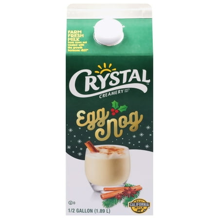 Crystal Creamery Farm Fresh Signature Eggnog, Half Gallon Carton, 64 fl oz