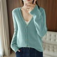 thumbnail image 2 of Lightweight Knit Cardigan Short Open Front Sweater Outerwear Casual Loose Fit Thin Fall Versatile Top, 2 of 6