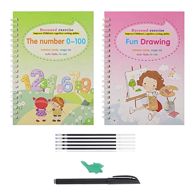 Vente Clearacne Fournitures Scolaires Lycée Calligraphie Magique Écriture Réutilisable 2 Cahiers 1 Stylo 1 Porte-Stylo 5 Recharges 10ML