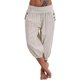 thumbnail image 1 of Mujer Pantalones de yoga Bolsillos laterales Bloomers bombachos Pantalones capri Prendas de abajo Secado rápido Dispersor de humedad Ligero Hippie Boho Azul claro Polvo de mandarina Whit, 1 of 5