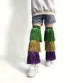 thumbnail image 6 of Disco Glitter Tinsel Leg Warmers - Fringe Stretchy Boot Covers | Mardi Gras Outfit Accessories, 6 of 7
