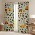 thumbnail image 2 of Erosebridal Happy Camping Adventure Black Out Curtains,Rustic Cabin Jungle Bear Curtains Pack of 2 (42x63 Each) For Kids, 2 of 7