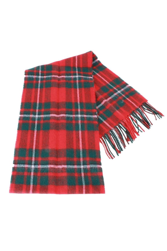 Bowhill Macgregor Clan Modern Lambswool Tartan Scarf - Red/Green/White