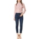 thumbnail image 2 of Camisa de mujer Inspire Chic con botones, estampado de flores, de manga larga, con cuello de punta, top de oficina, blanco-rosa con flores, 2 of 8