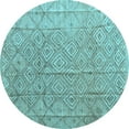 thumbnail image 1 of Ahgly Company Indoor Round Abstract Light Blue Modern Area Rugs, 3' Round, 1 of 4