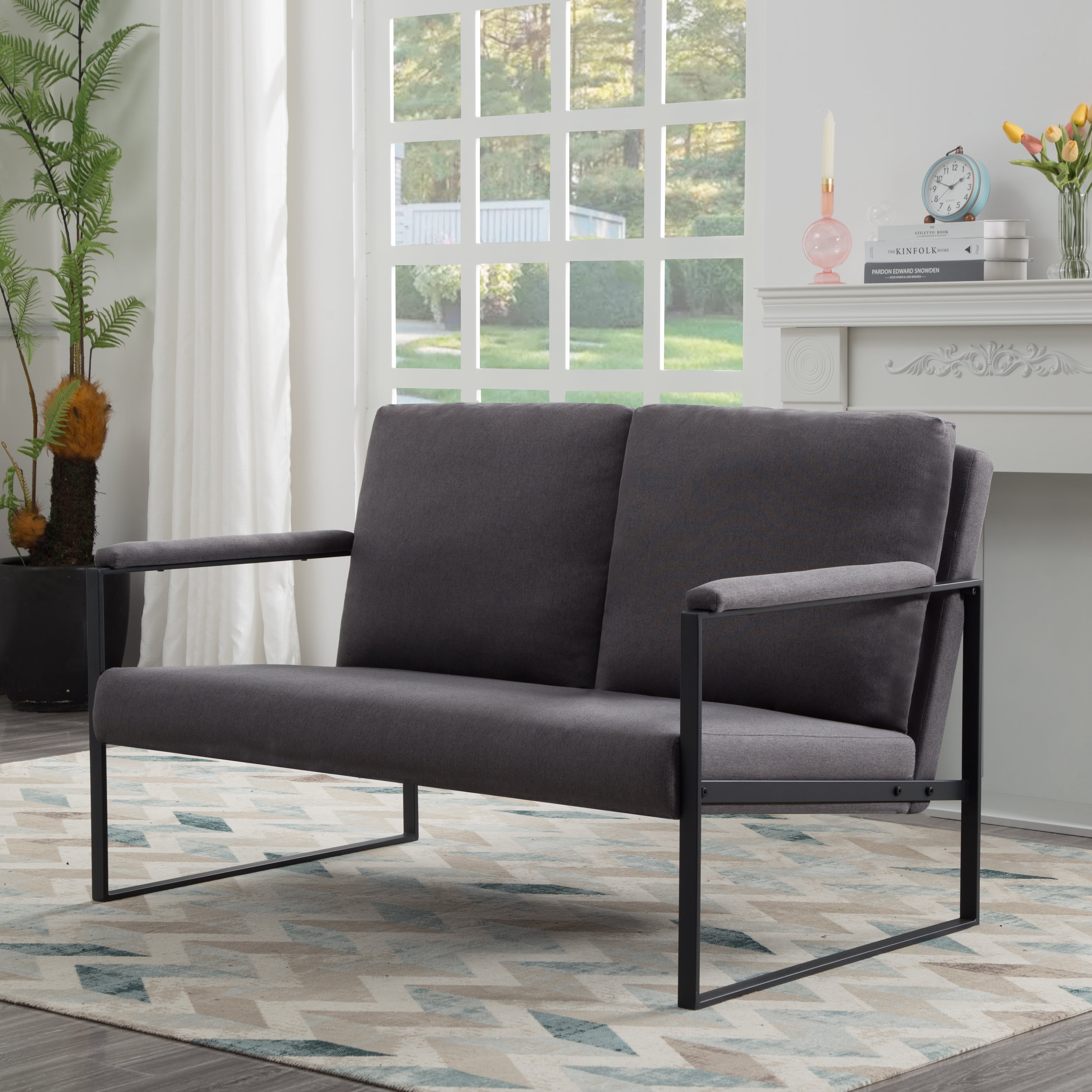 Gewnee 49.2-inch Metal Frame Loveseat Sofa Couch Stylish, Durable and Comfortable Seating for Living,Office,Multiple Spaces