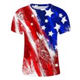 thumbnail image 4 of Qertyioot Hommes Imprimé Manches Courtes Col Rond T-shirt Mode Décontracté Manches Courtes, 4 of 5
