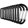 thumbnail image 1 of Aluminum Carabiner Clip Snap Hook Keyring Carabiners Keychains Black(10P), 1 of 5