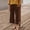 Brown, variant on Wide Leg Ankle Pants Women Straight Leg Trousers Pockets Elastic Waist Solid Color Casual Pants