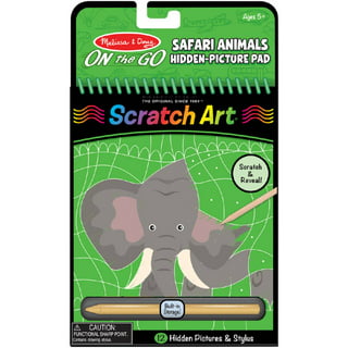 Playkidz Scratch Paper Art Box, 50 Rainbow Scratch Off Notes 8.3 x 5.8,  Magic Scratch Art, Includes 3 Mandalas for fun designs & 10 Stylus Pens 