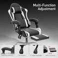 thumbnail image 4 of MoNiBloom Ergonomic Gaming Chair with Footrest, Adjustable Headrest and Lumbar Support for Office and Gaming, High-Back Racing Style Computer Desk Chair, White (Wide Seat), 4 of 9