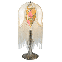 Meyda Tiffany - 109198 - One Light Accent Lamp - Fabric & Fringe - Antique