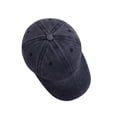 thumbnail image 2 of EeaseMX Gorra de béisbol de algodón con visera ajustable, estilo retro, de sarga lavada, para hombre y mujer (negra), 2 of 7