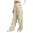 thumbnail image 6 of BODOAO Cargo Sweatpants for Women Wide Leg Cargo Pants High Waisted Sweats Pants with Pockets Drawstring Baggy Joggers Pants Ladies' Sweatpants Sweatpants High Waist Yoga Sports Belt Pocket Khaki Xl, 6 of 8