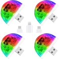 thumbnail image 1 of USB Disco Ball Light Sound Activated LED Atmosphere Party Light Mini Portable for Smart Phones, 4W (4 Pack), 1 of 5