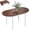 Brown, variant on 55" Solid Wood Folding Dining Table for 4-6 People. Oval Drop Leaf Dining Table, Small Extendable Kitchen Table for Living Room, Dining Room, Space Saving
