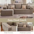thumbnail image 5 of Tmjmj 107" L-Shaped Corduroy Modular Cloud Sectional Sofa, Boneless, Deep Seat, No Assembly, Camel, 5 of 7