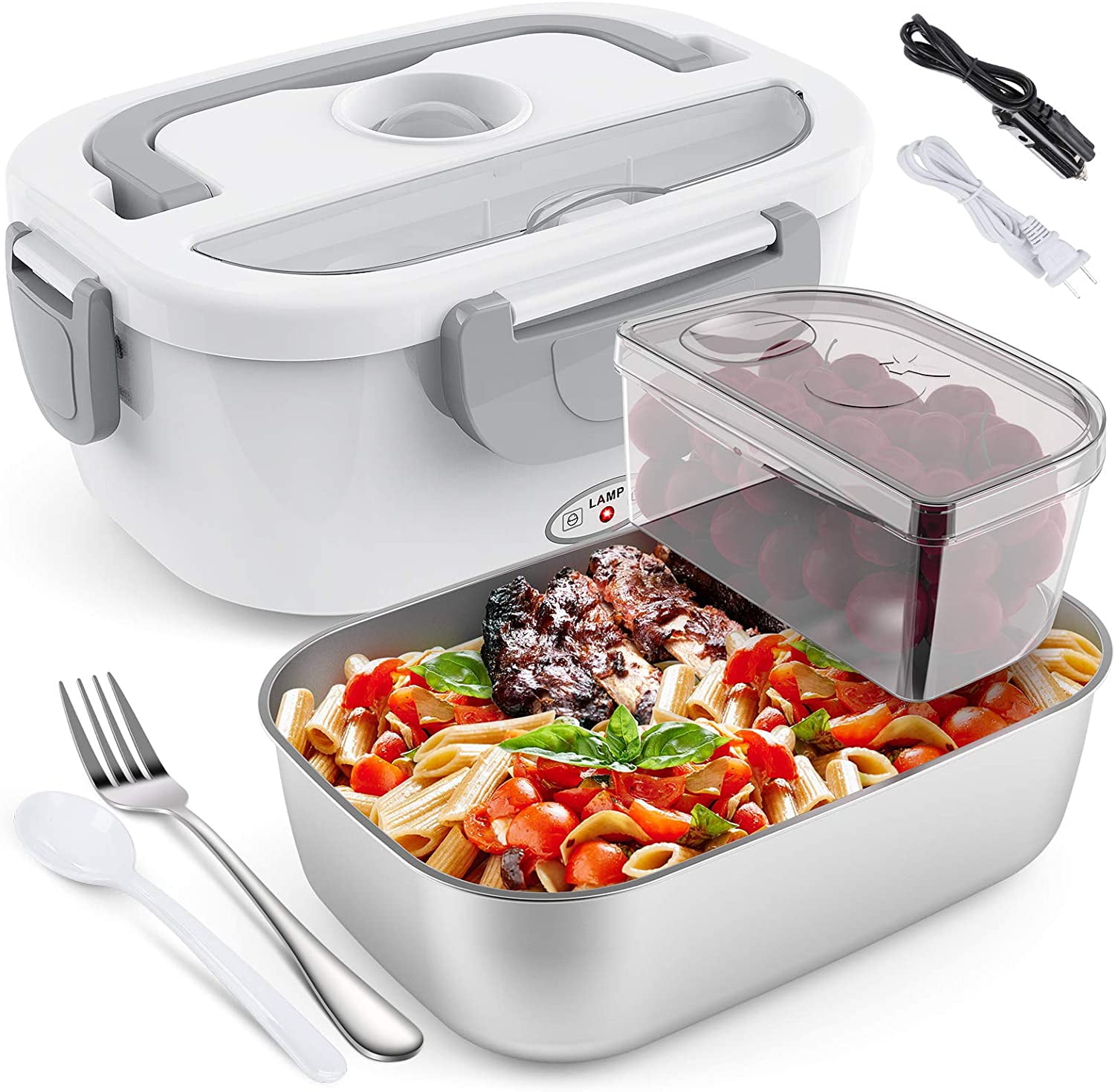 Portable Electric Lunch Box Food Heater with Removable Container Stainless Steel