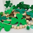 thumbnail image 6 of TETOU 4.5ft St. Patrick Day Garland Felt Shamrock Banner with Wooden Beads Fireplace Wall Shelf Home St Patricks Day Decorations, 6 of 7