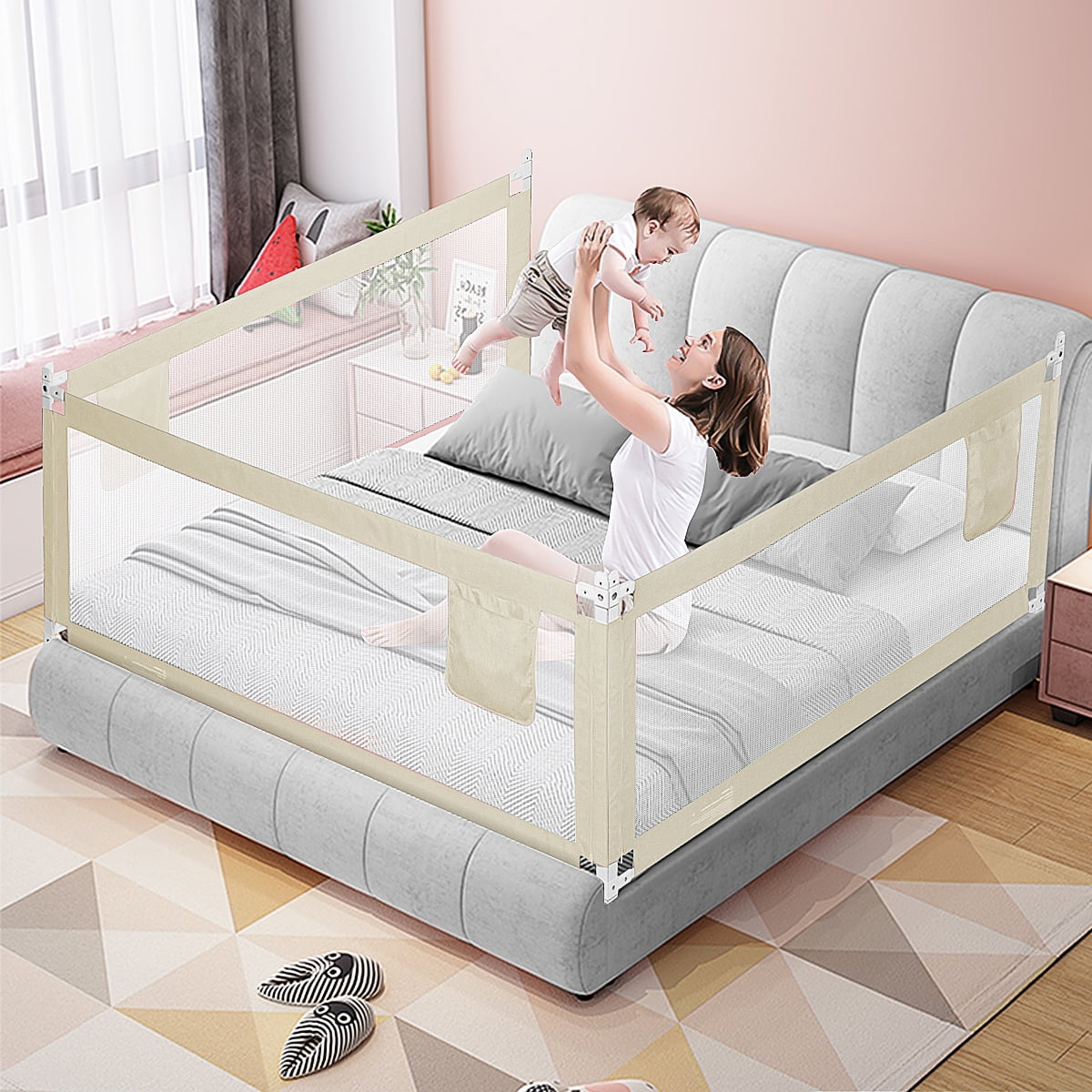 Barrera de Cama para bebé 1.8M, Barrera de Seguridad niños